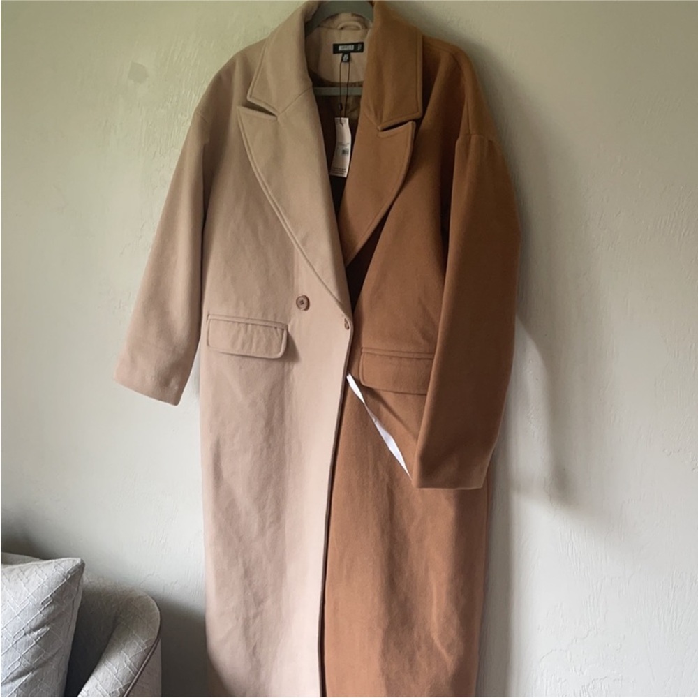 Missguided Spliced Two-tone MidMaxi Formal Coat